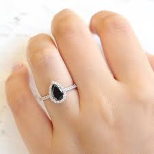 Check spelling or type a new query. Luna Halo Ring In Pave Band W Pear Black Diamond La More Design