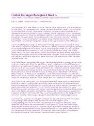 Lihat gambar di bawah ini dengan teliti. Contoh Karangan Bahagian A