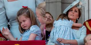 Princess charlotte is very excited about starting school, the duke of cambridge said as he walking across the playground with both parents and her brother, princess charlotte smiled as she. Princess Charlotte Falls At Trooping The Colour Kate Middleton Saves The Day
