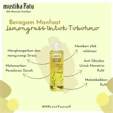 Ini adalah mustika ratu minyak zaitun olive oil tuh ada 2 buah mojokelingnya jugakan, buah ini berfungsi sebagai penyegar kulit wuiihh banyak banget nih info yang ada pada balik botol minyak zaitun ini kalian baca aja ya untuk lebih jelasnya jangan lupa dizoom. Mustika Ratu Ind Hi Ladies Manjakan Dan Hangatkan Tubuhmu Dengan Minyak Zaitun Lemongrass Karena Dapat Membantu Melembabkan Kulit Membantu Melacarkan Peredaran Darah Membantu Merelaksasi Tubuh Dan Memberikan Efek Hangat Saat Pemijatan