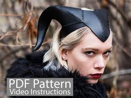 PDF Pattern Leather Ram Horns Headpiece