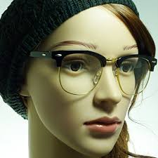 MODA VINTAGE Inspired Classic Half Frame Clear Lens Glasses BLACK/ GOLD :  Buy Online at Best Price in KSA