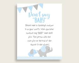See more ideas about elephant baby showers, elephant baby shower theme, baby boy shower. Blue Chevron Elephant Dont Say Baby Baby Shower Game Printable Party Games Activities Patterer Home Garden