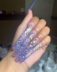 K Y R A H Brentwood Ca On Instagram Extra Long Glitter Ombre Set On Mee Longnails Valenti Long Acrylic Nails Gel Nails Long Acrylic Nails Coffin
