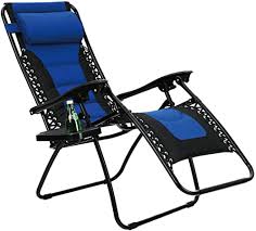 Patio chairs zero gravity chair lounge chaise recliners folding with pillow tray. Amazon Com Phi Villa Padded Zero Gravity Lounge Chair Patio Foldable Adjustable Reclining With Cup Holder For Outdoor Yard Porch Blue Garden Outdoor
