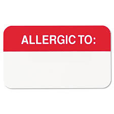 Medical Labels Allergic To 0 88 X 1 5 White 250 Roll