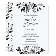 Black And White Watercolor Floral Wedding Invitation Zazzle Com Watercolor Floral Wedding Invitations Floral Wedding Invitations Wedding Cards