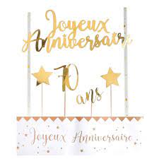 Déco De Gâteau Anniversaire 70 Ans Brillant – Dragées Anahita.