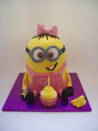 This one's basically a work of art! Girl Minion Cake 325 Temptation Cakes Temptation Cakes