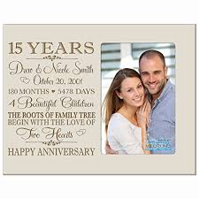 Broad bay personalized 15 year anniversary sign gift fifteenth wedding anniversary 15th for couple him or her days minutes years. Lifesong Milestones Personalized Fifteen Year For Her Him Couple Custom Engraved Wedding Gift For Husband Wife Girlfriend Boyfriend Photo Frame Holds 4x6 Photo Ivory Buy Online In Dominica At Dominica Desertcart Com Productid