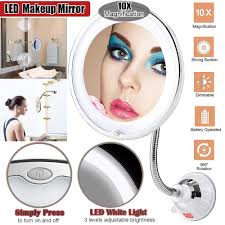 Tekdeals flexible gooseneck 6.8 led lighted 10x magnifying makeup mirror with suction cup. 10x Magnifying Led Lighted Makeup Mirror With Suction Cup 360 Rotation Magnification Shaving Mirror Buy At A Low Prices On Joom E Commerce Platform