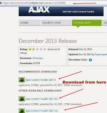 how to install ajax toolkit in visual studio and link the