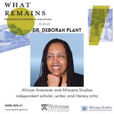 Meet our first group of panelists for the What Remains Symposium!  Moderator: Matt Kenyatta Panelists: Sylviane Diouf, Deborah Plant, Nick  Tabor Myth. Legend. Lore. History. Facts. Truth. These terms are often  deployed
