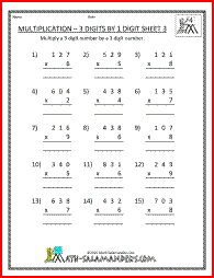Multiplication Sheet 4th Grade 4th Grade Math Worksheets 4th Grade Math Fourth Grade Math