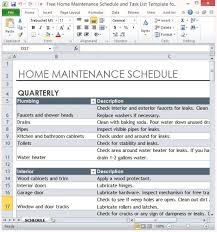 Free Home Maintenance Schedule And Task List Template For Excel