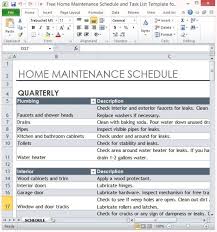 free home maintenance schedule and task list template for excel