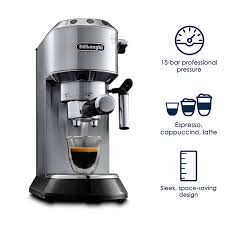 Froth or steam milk with the adjustable cappuccino system to create frothy cappuccinos, macchiatos. Delonghi America Inc Ec685bk Dedica Deluxe Espresso Stainless Steel Silver Ec 680 M Buy Online At Best Price In Uae Amazon Ae