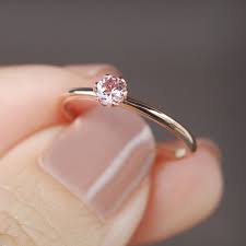 Champagne Ring Tiny Gemstone Ring Dainty Engagement Ring Delicate Ring Malaya Garnet R In 2020 Dainty Engagement Rings Unique Engagement Rings Vintage Engagement Rings