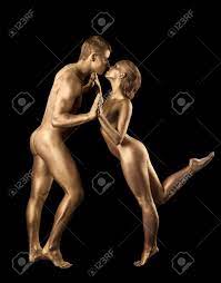 Beauty Naked Couple Dance With Metal Skin Like Statue Stock Photo, Picture  And Royalty Free Image. Image 14633414.