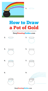 2) from the middle of the rectangle, draw one vertical and one mark off the width and height of the picture. How To Draw A Pot Of Gold Really Easy Drawing Tutorial