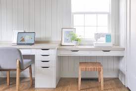 Custom all wood desk top custom desk tutorial. Diy Desk Built In With Ikea Alex Desk Drawer Hack Hydrangea Treehouse
