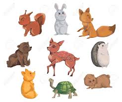 Download Collection Of Forest Animals Decorative Elements In Watercolor Royalty Free Cliparts Vectors And Stock Illustration Image 124893458