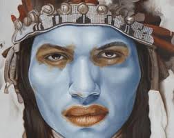 Native American Pursuing Buffalo