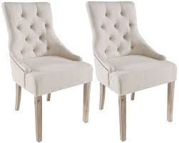 Rowico Stella Cream Fabric With Button Back Upholstered Dining Chair Pair Fabric Dining Chairs Dining Chairs Uk Cream Upholstered Dining Chairs