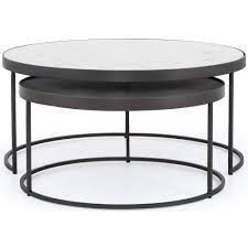 Modern looks can be achieved with a white lacquering. Evelyn Round Nesting Coffee Table High Fashion Home