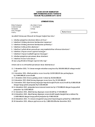3 paket soal ukk pat bahasa inggris kelas 8 kurikulum 2013 + kunci jawaban. Soal Ujian Semester Genap Kls X Akuntansi Dasar Jawabanku Id