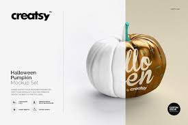 Halloween Pumpkin Mockup Set Halloween Pumpkins Halloween Pumpkin Templates Pumpkin Template