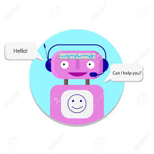 Happy Robot Chart With Client Support Service Bot Vector Illustration