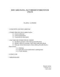Se afirma pe buna dreptate, ca unul dintre elementele definitorii ale societatii contemporane este schimbarea. Doc Www Educativ Ro Educabilitatea Petruta Bulus Academia Edu