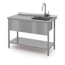 These commercial stainless steel tables are constructed of heavy duty stainless steel and are nsf approved for commercial use. Stainless Steel Prep Table Modern Expo With Sink Commercial