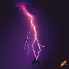 Silhouette of a man struck by a lightning bolt with vivid colors on Craiyon