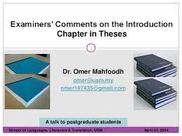 Thesis free download pdf usm, comprehensive application letter for employment, what is the main purpose of the cover letter quizlet, example academic research paper. Pdf Examiners Comments On The Introduction Chapter In Theses A Presentation Omer Mahfoodh Academia Edu
