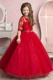 Ball gown princess wedding dresses ivory lace beaded chains off the shoulder bridal dress. Red Half Sleeve Princess Girl Birthday Wedding Party Formal Flower Girls Dress Baby Pageant Dresses 437 Frocks For Girls Gowns For Girls 12 Year Girl Dress