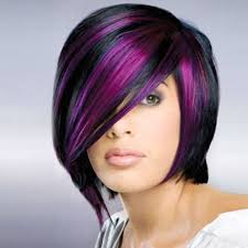 Black And Purple Wig Synthetic Short Bob Wig For Women Color Black And Fuchsia In 2020 Hair Color Ideas For Brunettes Short Short Straight Hair Stylish Hair