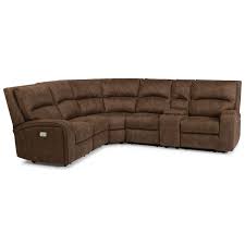 Shop for faux leather sectional sofa online at target. Flexsteel Latitudes Nirvana Contemporary Power Reclining 5 Seat Sectional With Power Headrests Usb Ports And Console Conlin S Furniture Reclining Sectional Sofas