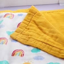 Muslin is ideal for swaddle blankets, stroller blankets, car seat covers, and baby security blankets because the material is lightweight and breathable. Rainbow Adult Muslin Blanket Dream Blanket Hbbaby