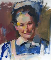 A practice portrait for my demo this Friday @winslowartcenter I'll be  demonstrating a layered portrait in fast drying paint. I love layering for  its potential for spontaneity and unexpected colour and a