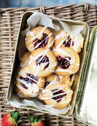 Upgrade Retro Bakewell Flavours With These Raspberry And Almond Thumbprint Biscuits Picnic Foods Tasty Bites Recipes