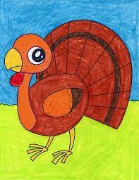 Directed drawing ~ turkey ~. How To Draw A Cute Turkey Art Projects For Kids