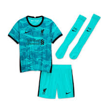 The official liverpool fc website. Kit Nike Liverpool Fc Segunda Equipacion 2020 2021 Nino Hyper Turquoise Black Futbol Emotion