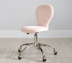 Brushed Nickel Base Round Upholstered Kids Desk Chair Pottery Barn Kids