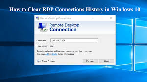 In the screenshot above, the. How To Clear Remote Desktop Connection History