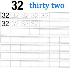 Kids can practice writing the number one with this printable number worksheet. Worksheet On Number 32 Preschool Number Worksheets Number 32