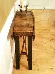 Bourbon Barrel Entry Table With Images Wine Barrel Furniture Barrel Table Entry Table