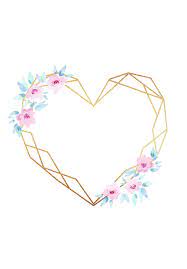 Gold Polygonal Floral Frames Clipart Crystal Frames Png For Etsy Floral Border Design Flower Frame Floral Wreaths Illustration