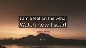 Too young to have such lines in his face. ― diana gabaldon, a leaf on the wind of all hallows. Joss Whedon Quote I Am A Leaf On The Wind Watch How I Soar